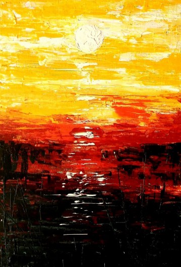 Abstract landschap modern schilderij  